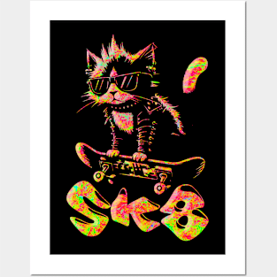 Skater Cat | Hardcore Cat | Radical Cat Posters and Art